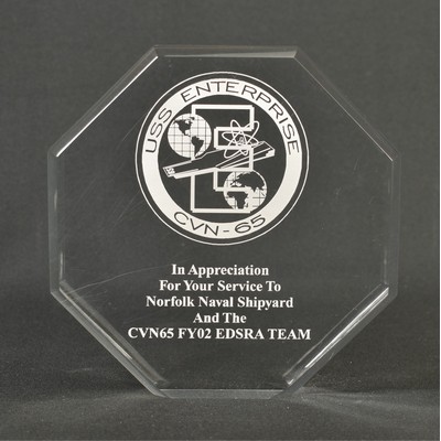 Acrylic Octagon Award - Blank (5"x3/4")