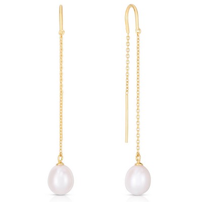 Jilco Inc. Yellow Gold Pearl Drop Dangle Earrings