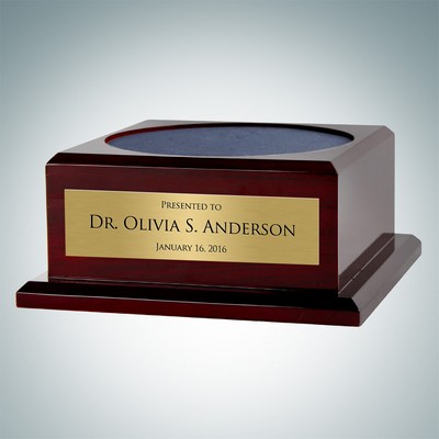 Piano Finish Rosewood Base w/ Personalized Gold Plate (8-1/2" Diameter Top Felt)