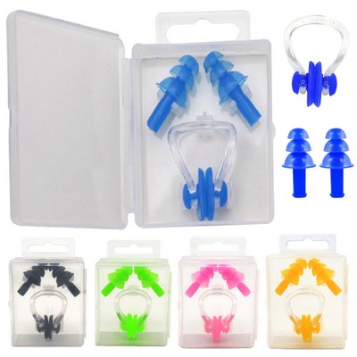 Swimming Earplugs w/Nose Clip