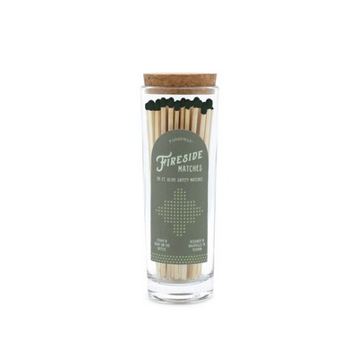 Fireside Tall Safety Matches With Olive Green Tip