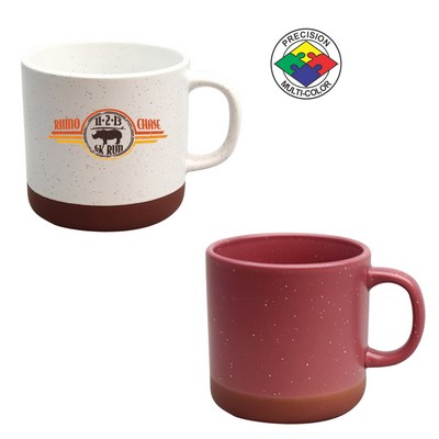 13 Oz. Satin Berry Pink Speckled Phoenix Mug w/Terra Cotta Base - Dishwasher Safe - Spot Color