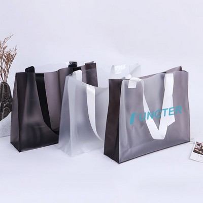 11.82 X 9.58" Clear & Frosted PVC Tote Bag for Shopping