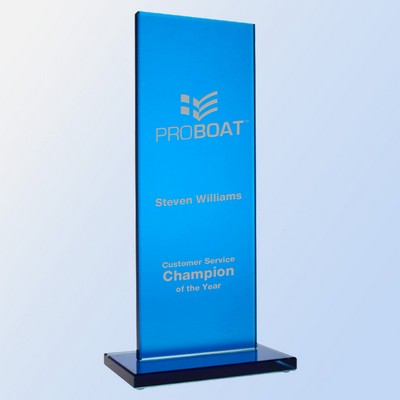 Jade Glass Blue Rectangle Award