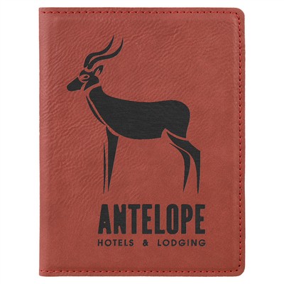 4 1/4" x 5 1/2" Rose Leatherette Passport Holder