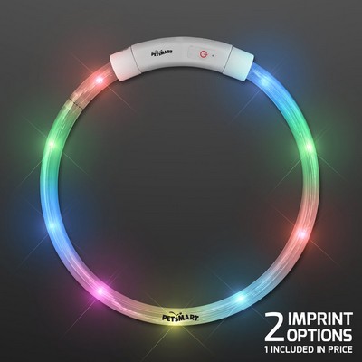 Bright Light Up Dog Collar, Rechargeable 20" - PRINTED