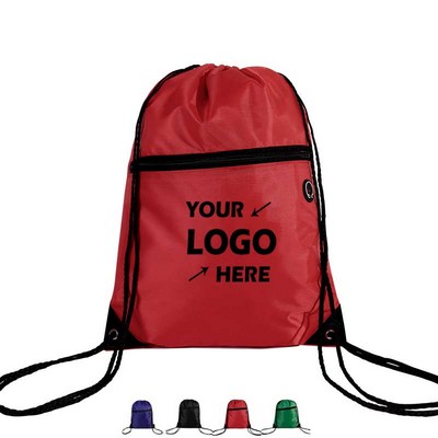 Zippered Drawstring Backpack
