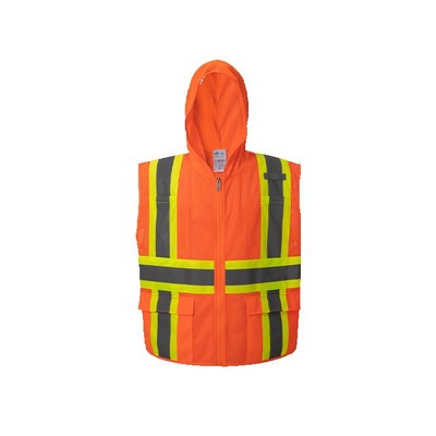 High Visibility UV Protected Hoodie Vest, Class 2, Orange