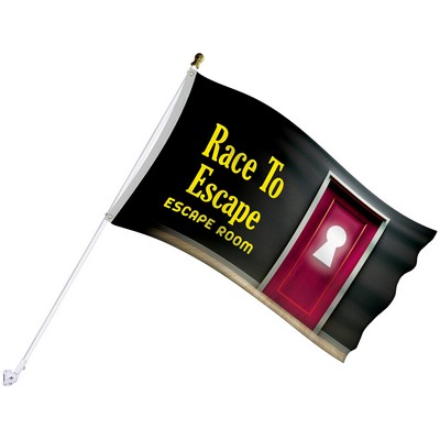 Promotional Flag Kit with 3' x 5' Flag and White Bracket