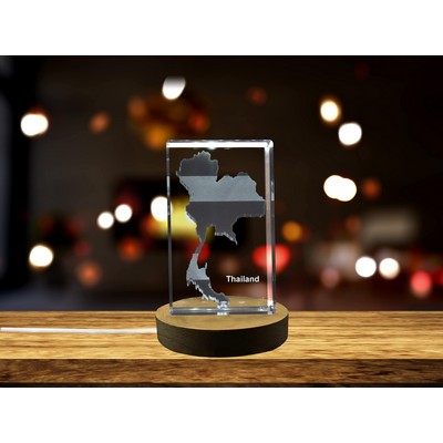 Thailand 3D Engraved Crystal Award - Illuminated Art