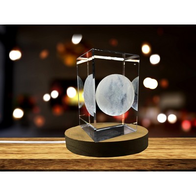 Ceres 3D Engraved Crystal Trophy Award w/LED Base