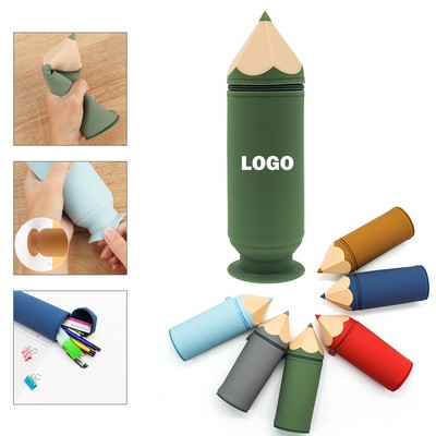 Standup Silicone Pencil Shaped Pouch