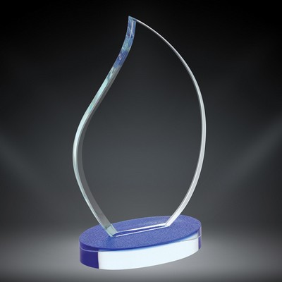 Cardiff Flame Crystal Award, 9 1/2"H