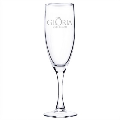 5.75 oz Deep Etch Champagne Glasses With Tapered Stem in Bellagio Box (2-Piece Set)