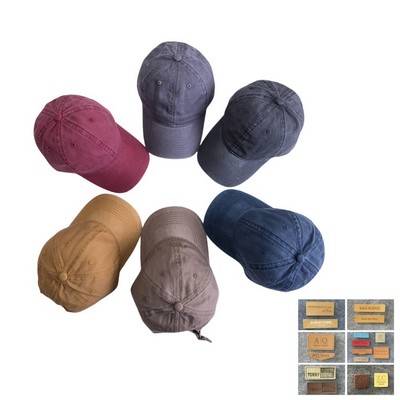 Stock Washed Cotton 6 Panel Buckle Cap
