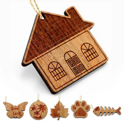 3.5" Wooden Ornaments W/ Laser Engraving-Customized Shape