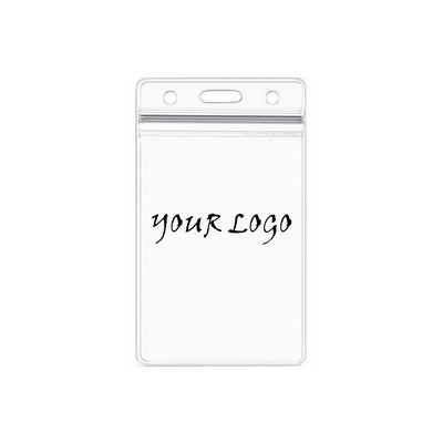 Clear Plastic Vertical Name ID Card Holder