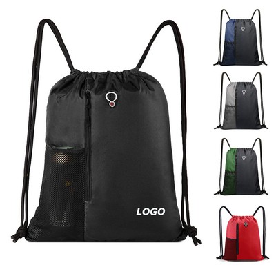 Gym Drawstring Backpack w/Mesh Pocket