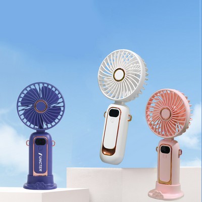 Portable Handheld Fan Personal Folding Travel Fan with 5 Speeds 90 Degree Adjustable Fan