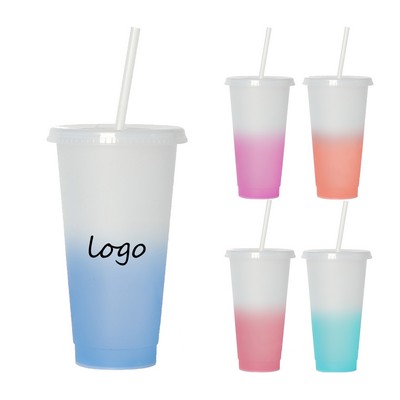 24Oz Color Changing Straw Mug