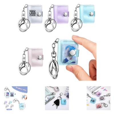 1.57 x 1.77" Mini Photo Album with 16 Pockets and Keychain