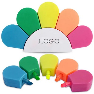 Half Flower Multi-Color Stationery Fluorescent Pen