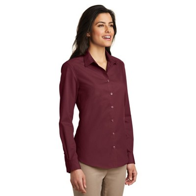 Port Authority® Ladies Long Sleeve Carefree Poplin Shirt
