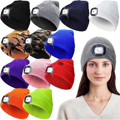 Unisex LED Beanie Hat with Light