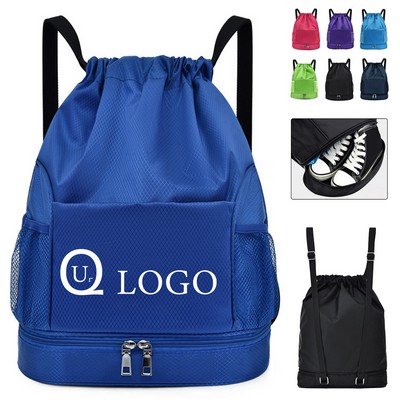 12.2X6.7X15.75" Oxford Fabric Drawstring Backpack