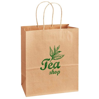 Recycled Kraft Shopping Bags - 8"x4.75"x10.25"