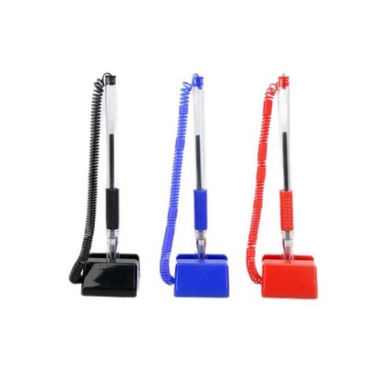 Secure Coil Counter Pen with Adhesive Base