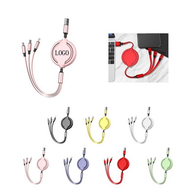 Macaron 3-in-1 Fast Charging Retractable Data Cable