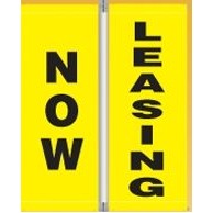 18 Oz. Nylon Pole Banner Set - Now Leasing (3'x8')