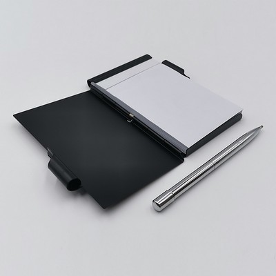 Aluminum Notebook Card Holder with Pen