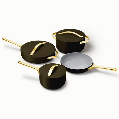 Caraway Iconics Non-Toxic Ceramic Nonstick Cookware Set Black/Gold
