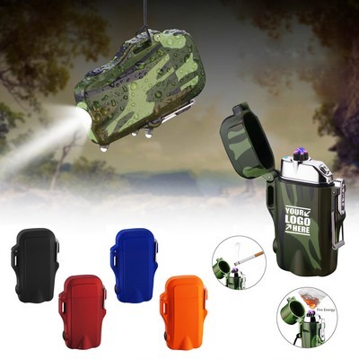 Portable Flashlight w/Dual-Arc Lighter