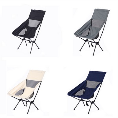 Folding High Back Camping Beach Chair With Head Support
