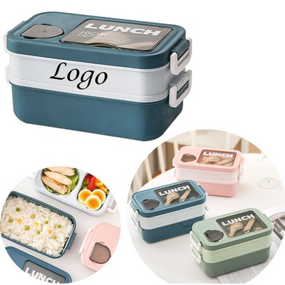 Double Lunch Box With Cutlery