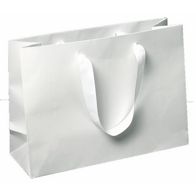 Grosgrain Ribbon Handle Matte Eurotote (12.5x4.5x9)