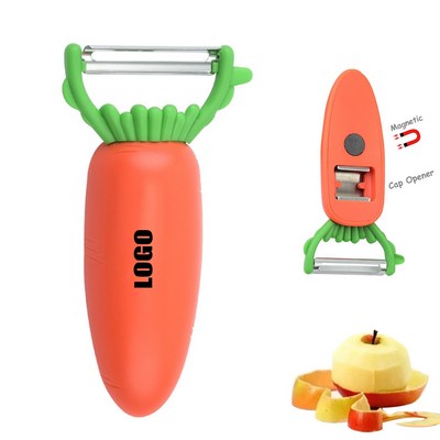 Ergonomic Carrot Shaped Magnetic Peeler And Bottle Opener