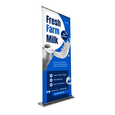 36"W x 80"H Monza Trak Retractable Banner Stand Kit, Vinyl