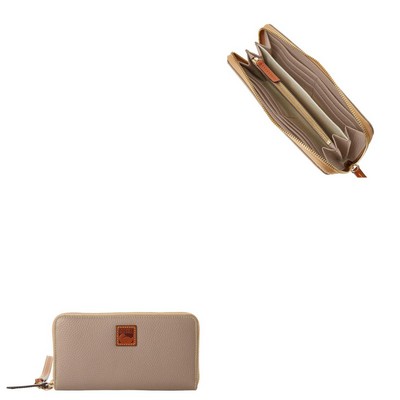 Dooney & Bourke Pebble Grain Large Zip Around Wristlet - Taupe