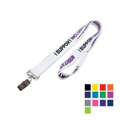 3/4" Dye Sublimated Polyester Lanyard w/ Bulldog Clip