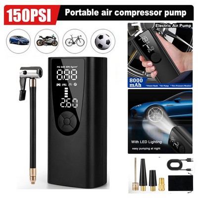 Tire Inflator Portable Air Pump with Power Bank 8000mah