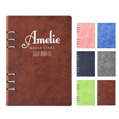 Recyclable Pu Leather A5 Spiral Notebook