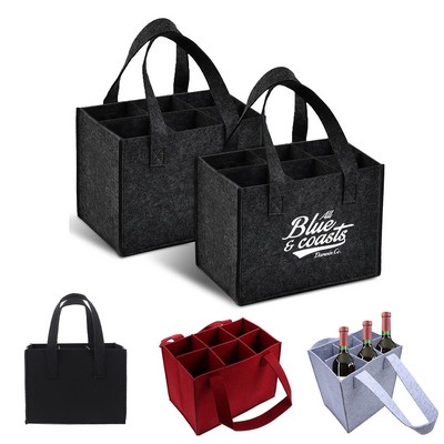 6-Pack Protective Wine Bottle Tote Bag