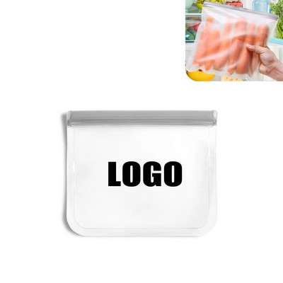 11" Custom Reusable PEVA Food Storage Bag w/Zipper Closure