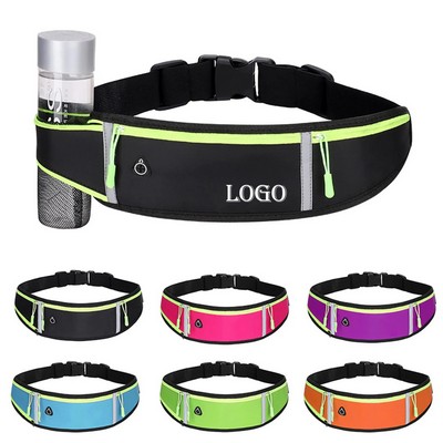 Waterproof Running Belt Waist Pack With Bottle Holder