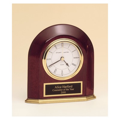 Rosewood Piano Finish Arched Table Clock