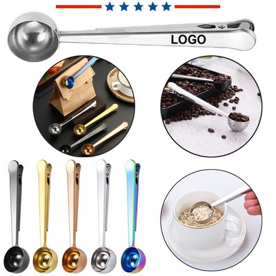 Stainless Steel Coffee Scoop with Clip